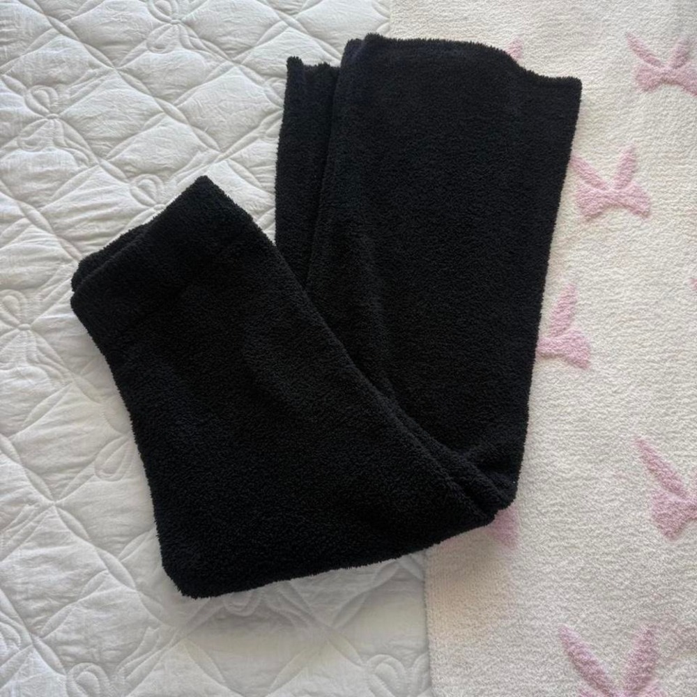 black sherpa comfy sweatpants